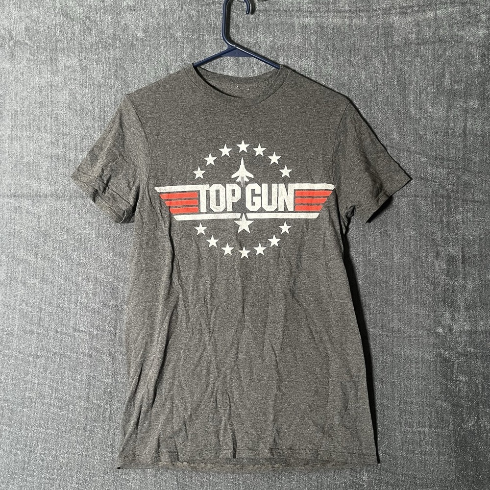 Top Gun Graphic Movie T-Shirt Gray Short Sleeve Crewneck Mens Size S